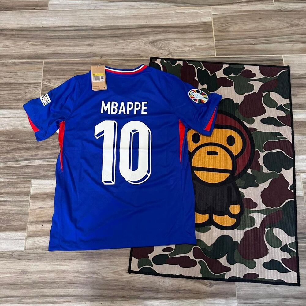 BNWT 2024/25 France Home Jersey #10 Mbappe Nike Soccer Euro Nations League Kit - Picture 2 of 3